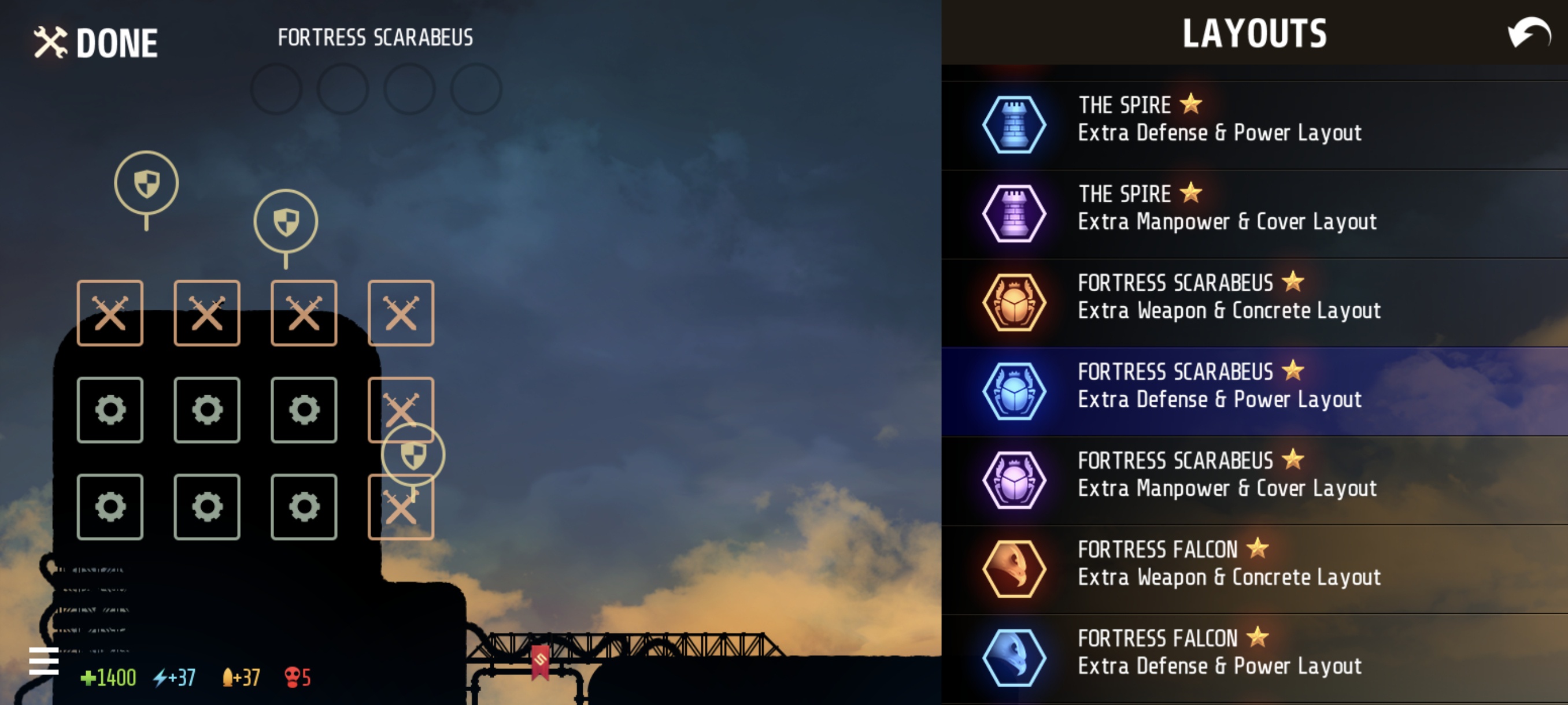 Extra Defense & Power Layout